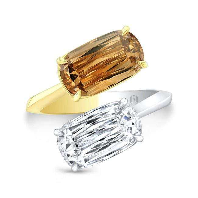 CU 7.88 tw PT/18kg bypass ring, Plat/18k Yellow gold jean smart