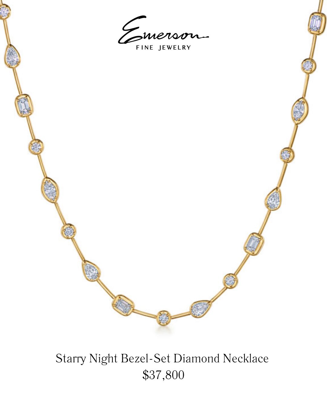 Starry night bezel set diamond necklace