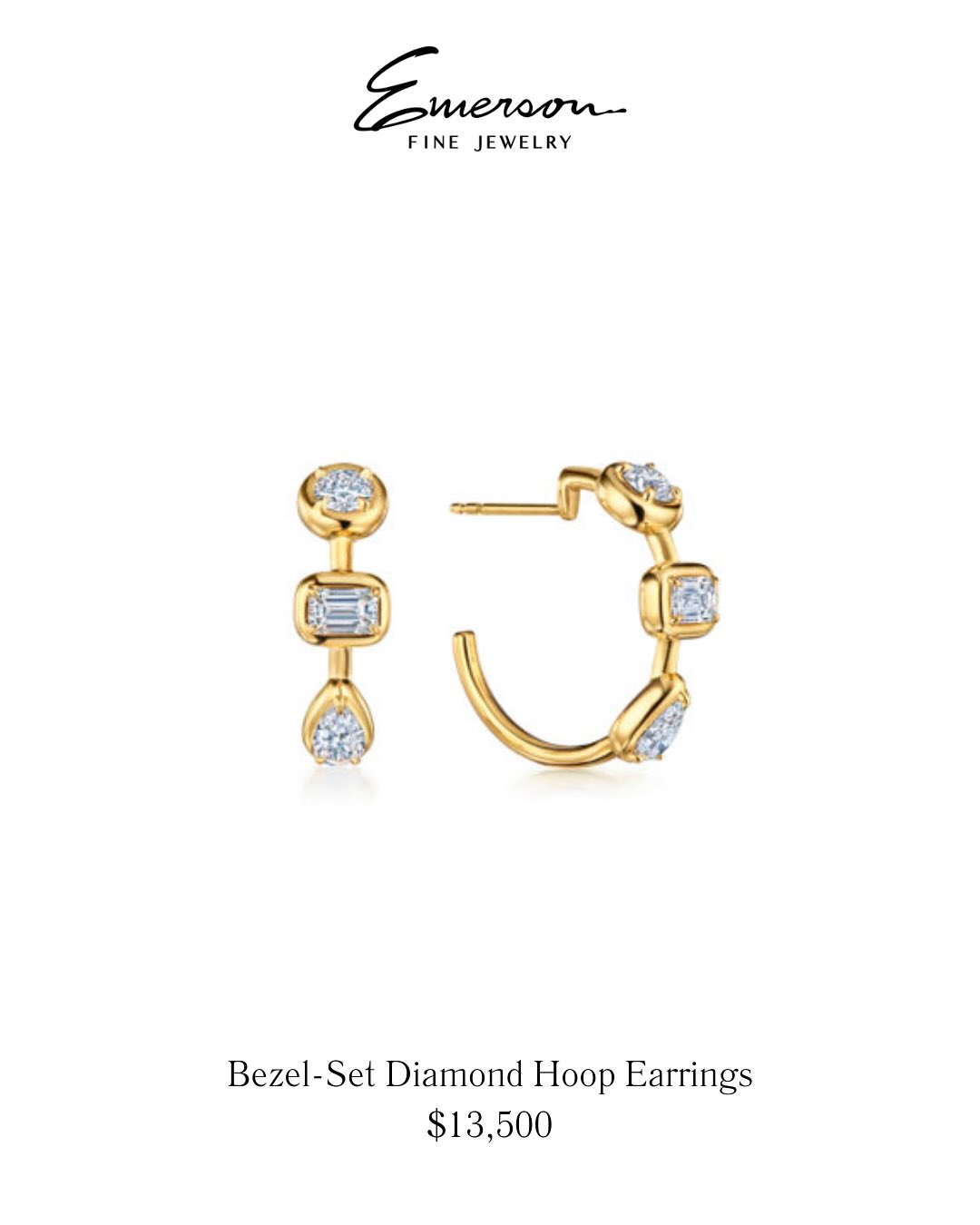 bezel set diamond hoop earrings emerson kwiat