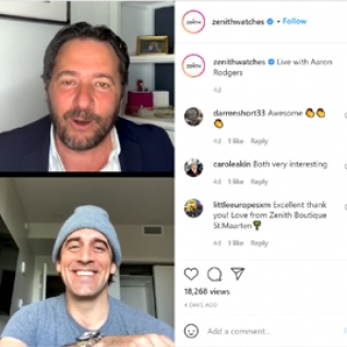 Packers QB Aaron Rodgers Interviewed by Zenith Watch CEO Via Instagram Live, the Centurion